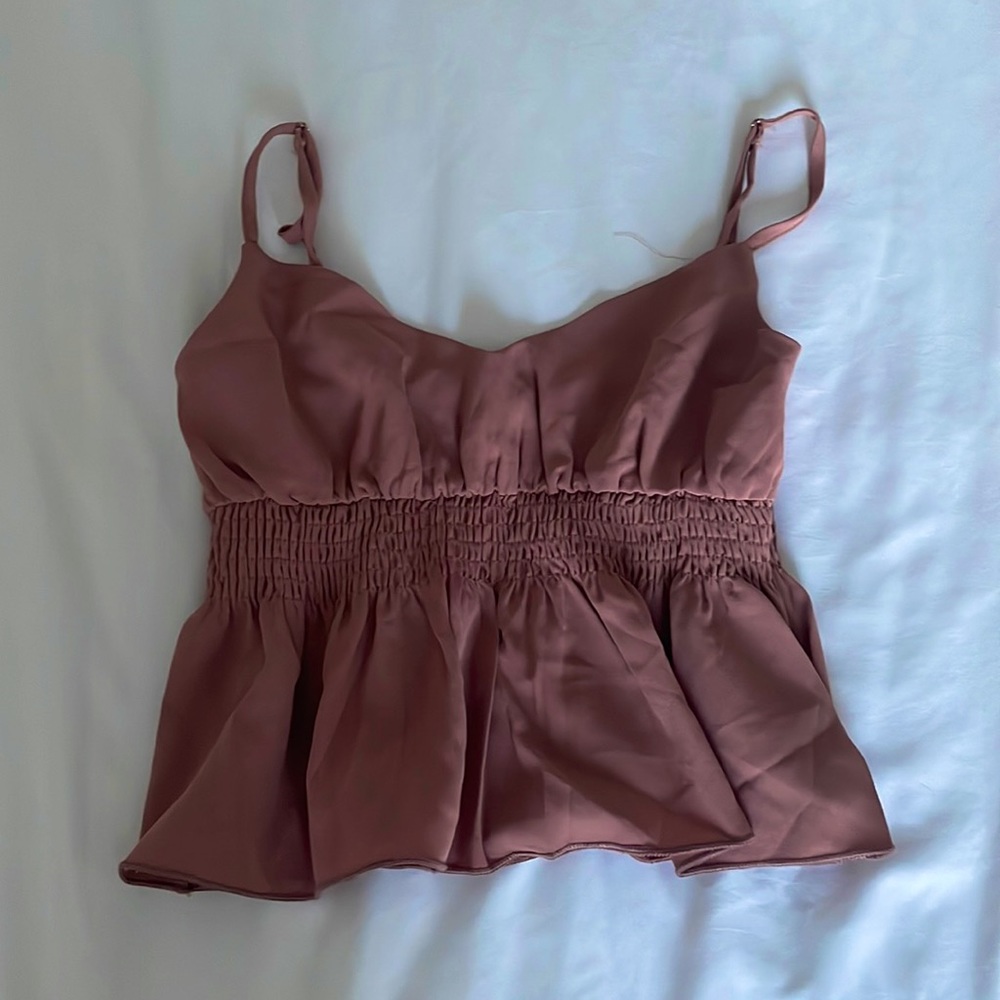 Flowy pink crop top